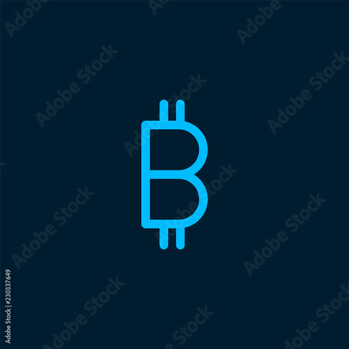 Bitcoin cryptocurrency electronic cash symbol vector