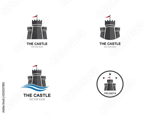 Castle Logo vector icon illustration design 