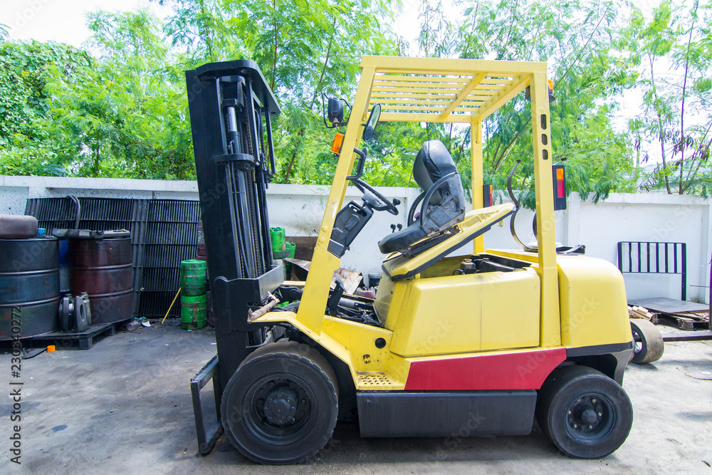 Forklifts in warehouse Forklifts in warehouse