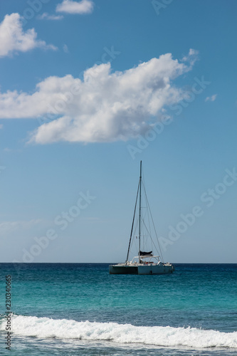 yacht sailing against the sky in the Dominican Republic
