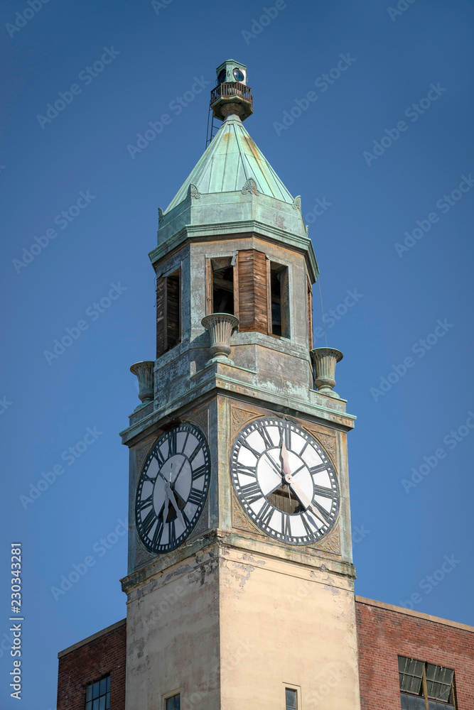 Old Clock Tower on the Abandoned Scranton Lace Factory, Scranton, Pennsylvania