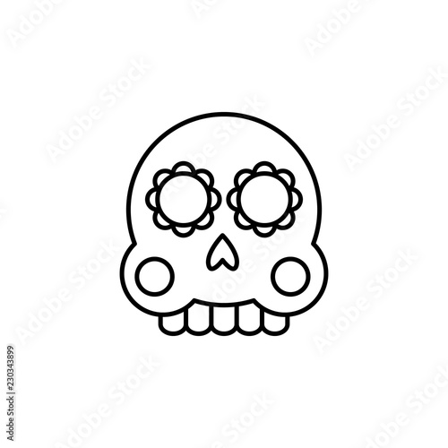 day of the dead, skull icon. Element of day the Dead in Mexico line icon. Thin line icon for website design and development, app development. Premium icon