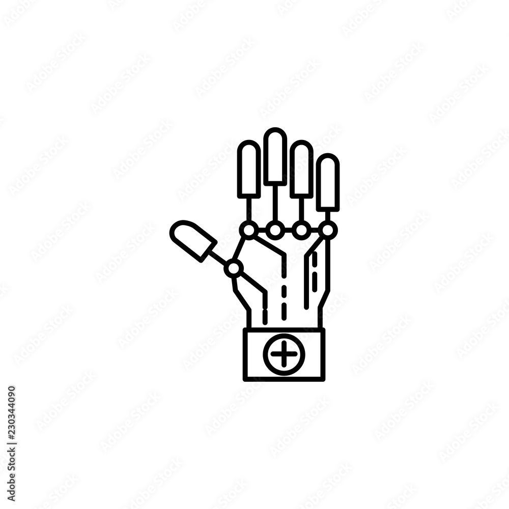 robot hand icon. Element of robotics engineering for mobile concept and web  apps icon. Thin line icon for website design and development, app  development. Premium icon Stock Vector | Adobe Stock