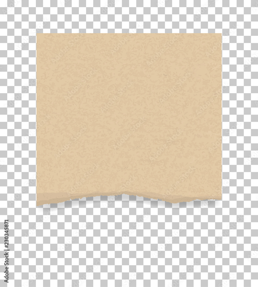 Torn paper edges for background with area for copy space. Ripped brown paper texture on transparent background. Vector. Torn paper edges for background with area for copy space. Ripped brown paper texture on transparent background. Vector.