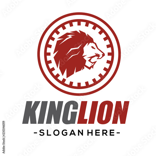 Fototapeta Naklejka Na Ścianę i Meble -  King Lion Logo Design Inspiration Vector 