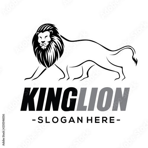 Fototapeta Naklejka Na Ścianę i Meble -  King Lion Logo Design Inspiration Vector 