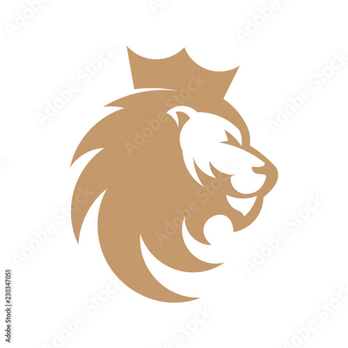 Fototapeta Naklejka Na Ścianę i Meble -  King Lion Logo Design Inspiration Vector 