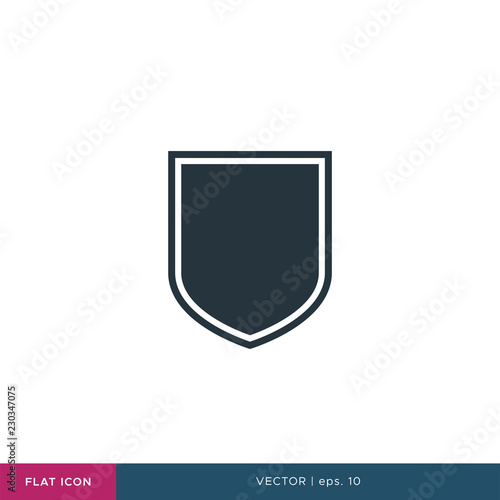 Free Download Shield Icon Vector Logo Flat Design Template. - GFXLoad