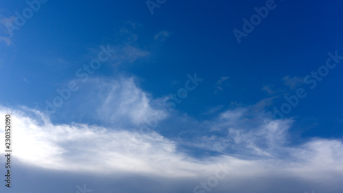 Bright blue sky Gradually cloud on background, with copy space for your text..