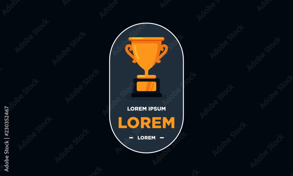 Badge Flat Style Design Simple Flat Trophy Vector Illustration Badge Flat Style Design Simple Flat Trophy Vector Illustration