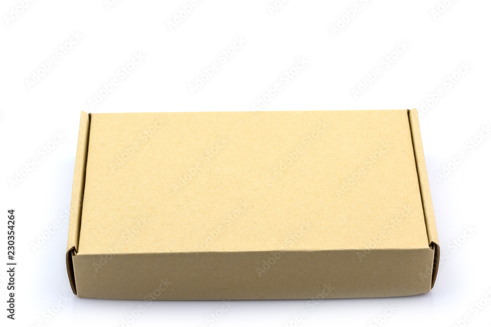 Brown box cardboard box isolated on white