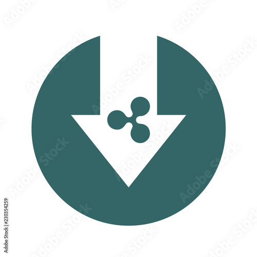 Cost reduction- decrease icon. Vector symbol image isolated on background