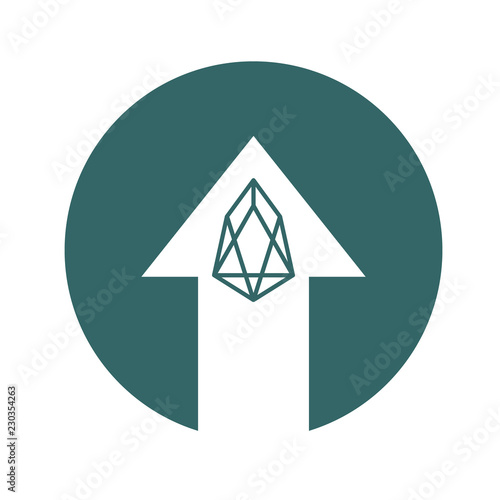 Cost symbol increase icon. Vector symbol image isolated on background