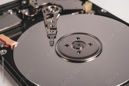 Hard disk macro close up