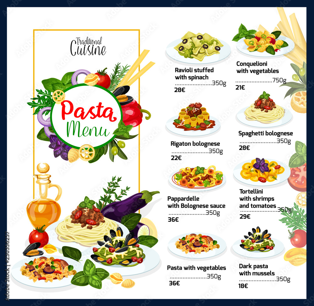 Italian cuisine traditional pasta dishes menu Italian cuisine traditional pasta dishes menu