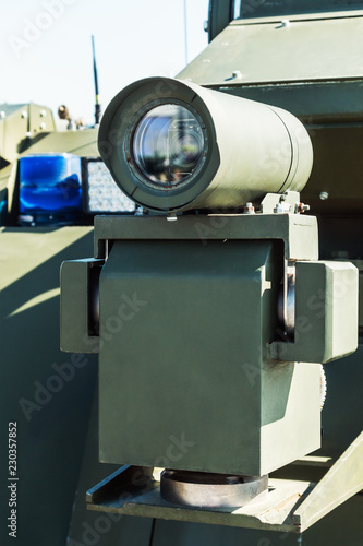 Obraz na plátně laser sight and rangefinder mounted on military equipment