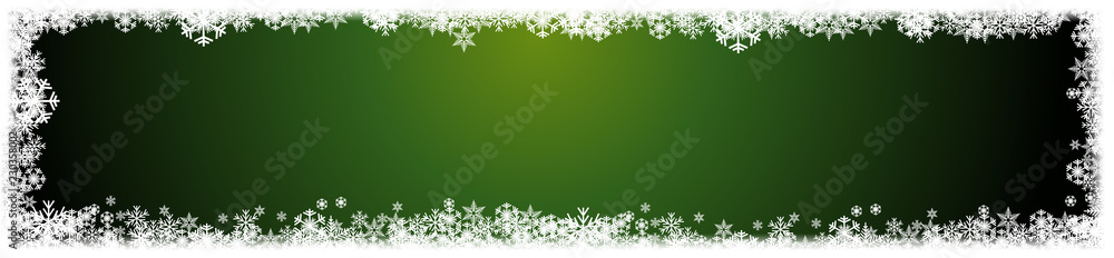 Vector Winter Header Background. A cold Christmas with snowfall and ice crystals banner Vector Winter Header Background. A cold Christmas with snowfall and ice crystals banner