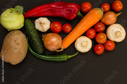 Assortment of vegetables and fruits