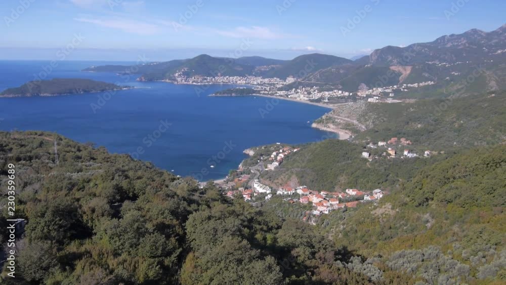 Aerial View Of old town in Budva, Montenegro. Aerial View Of old town in Budva, Montenegro.