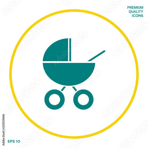 Baby carriage icon. Graphic elements for your design