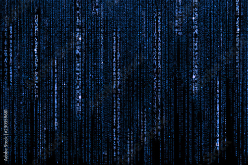 computer blue binary code background