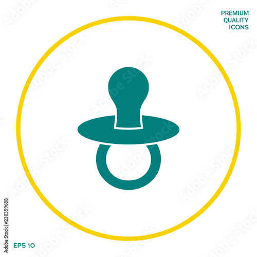 Baby pacifier -  icon. Graphic elements for your design
