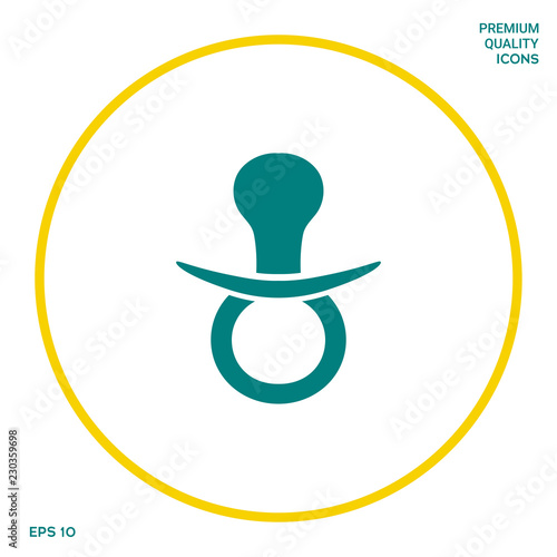  Baby pacifier icon. Graphic elements for your design