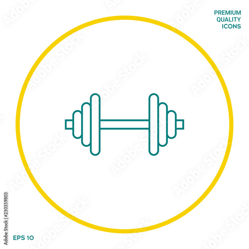 Barbell line icon. Graphic elements for your design