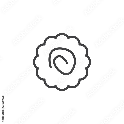 Naruto ramen outline icon. linear style sign for mobile concept and web design. Japanese food simple line vector icon. Symbol, logo illustration. Pixel perfect vector graphics