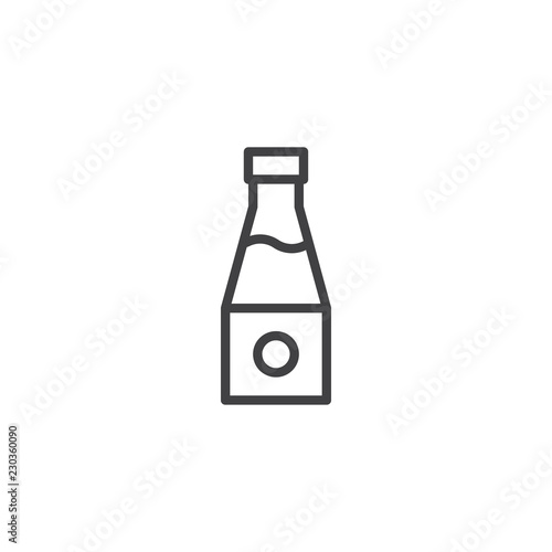 Soy sauce bottle outline icon. linear style sign for mobile concept and web design. Ketchup bottle line vector icon. Symbol, logo illustration. Pixel perfect vector graphics