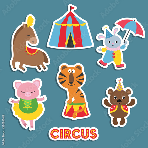 Set of circus animals.