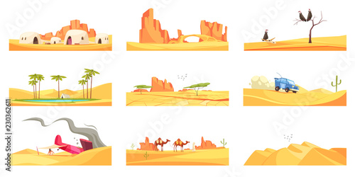 Desert Scenery Compositions Set