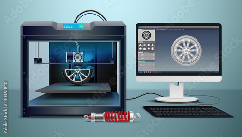 3d Printing Isometric Composition