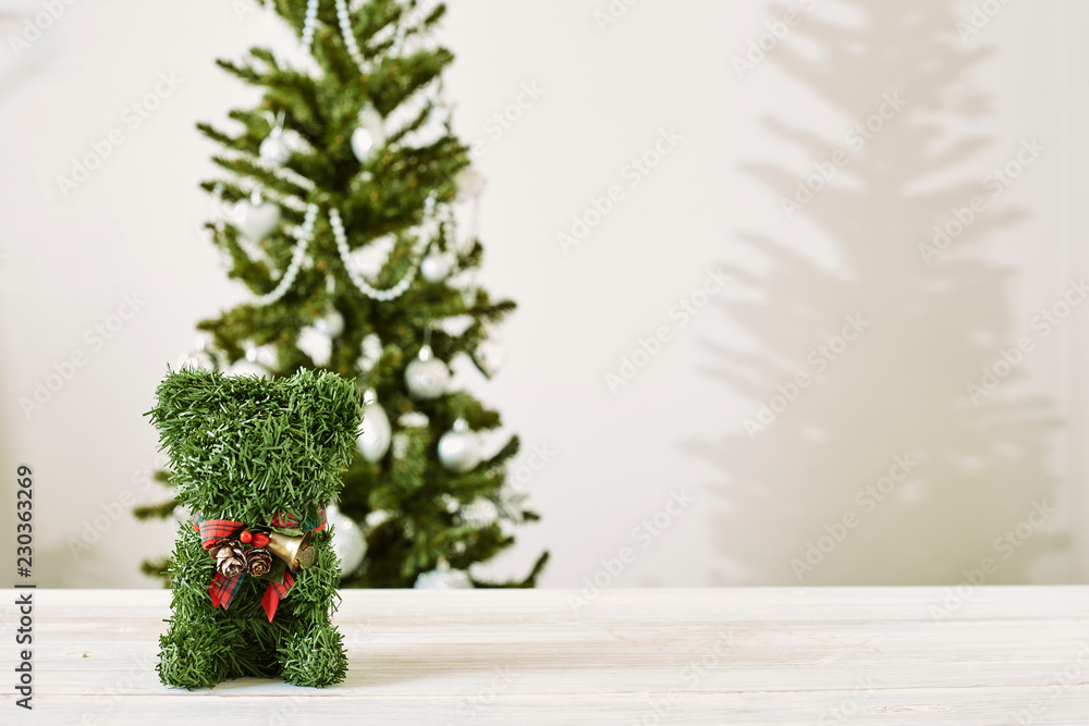 Fototapeta premium christmas tree and gifts on white background