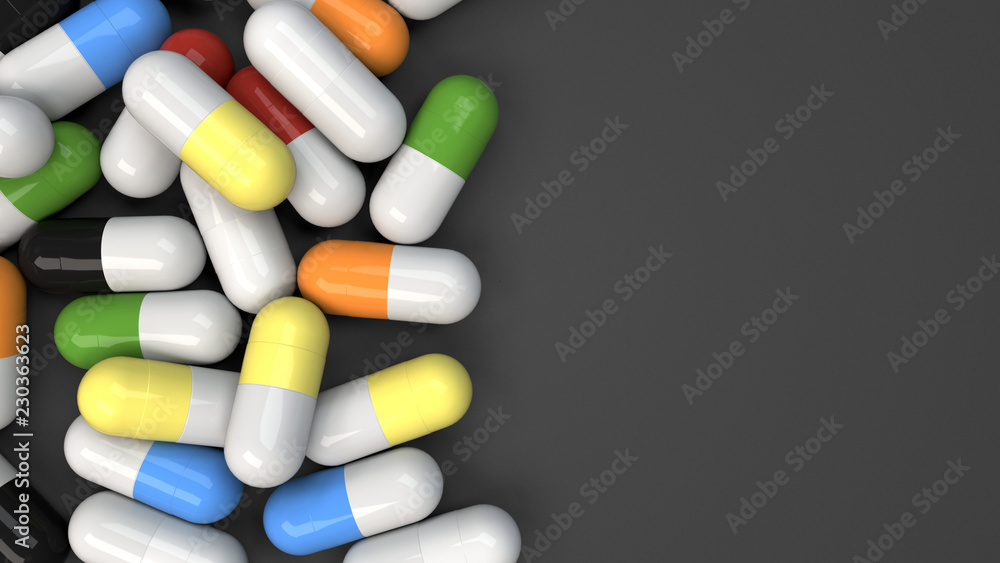 Pile of colorful medicine capsules