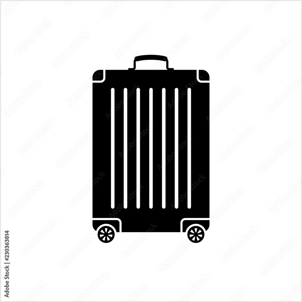 Suitcase Icon Design, Silhouette Suitcase Icon Design, Silhouette