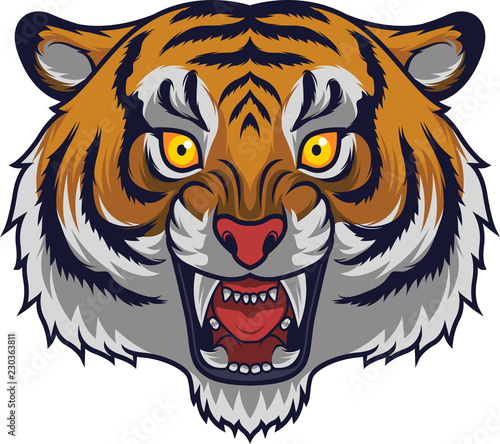 Fototapeta Naklejka Na Ścianę i Meble -  Angry tiger head mascot