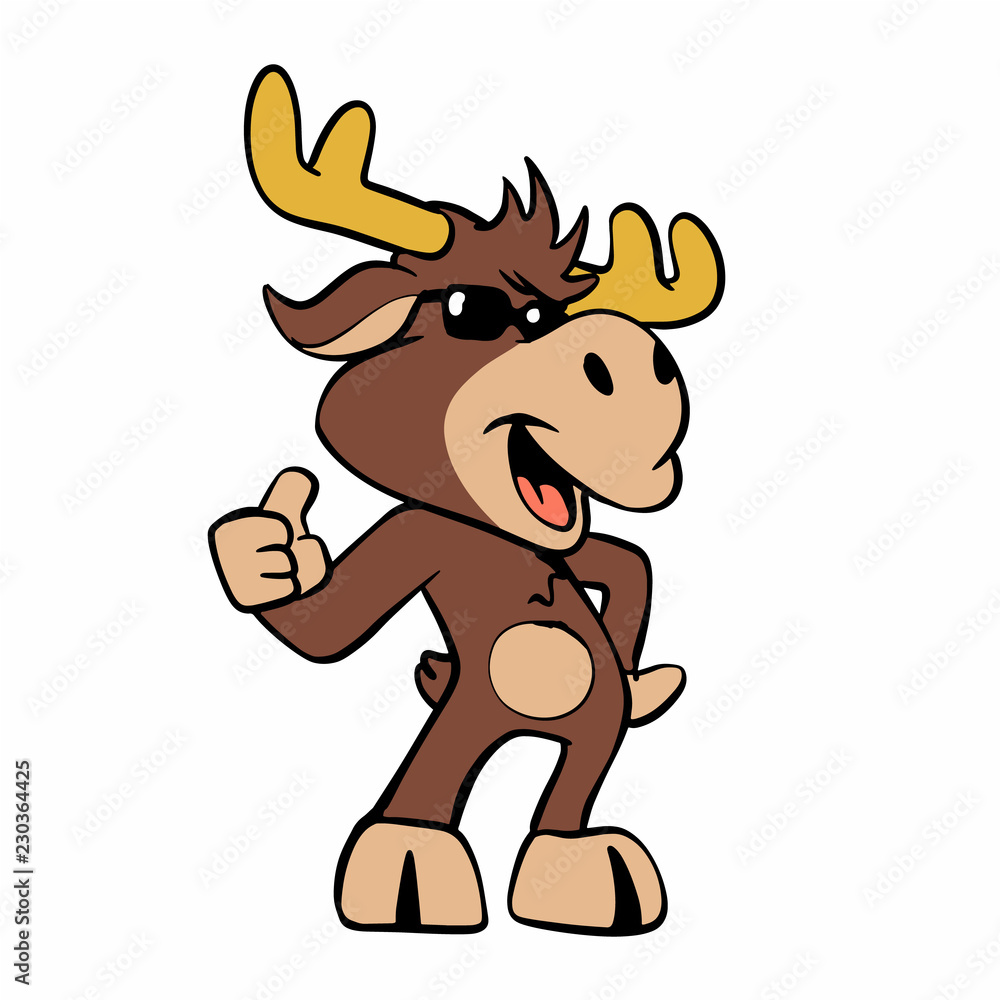 funny moose with sunglasses vector illustration funny moose with sunglasses vector illustration