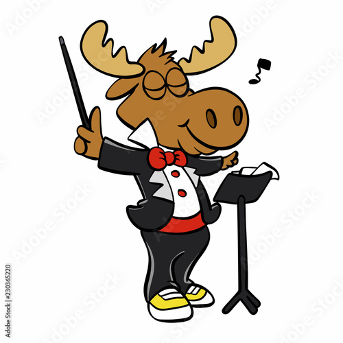 Moose master humor vector illustration 