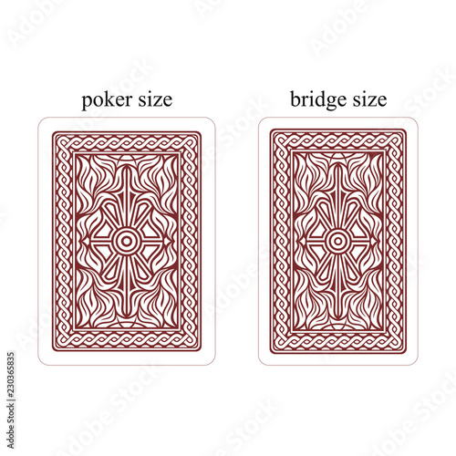 Backside of playing cards. Dark red