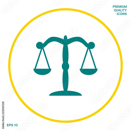 Scales icon symbol. Graphic elements for your design