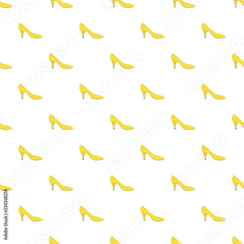 Yellow woman shoe pattern seamless repeat background for any web design