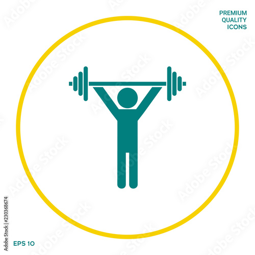 Weightlifting, dumbbell training icon. Graphic elements for your design