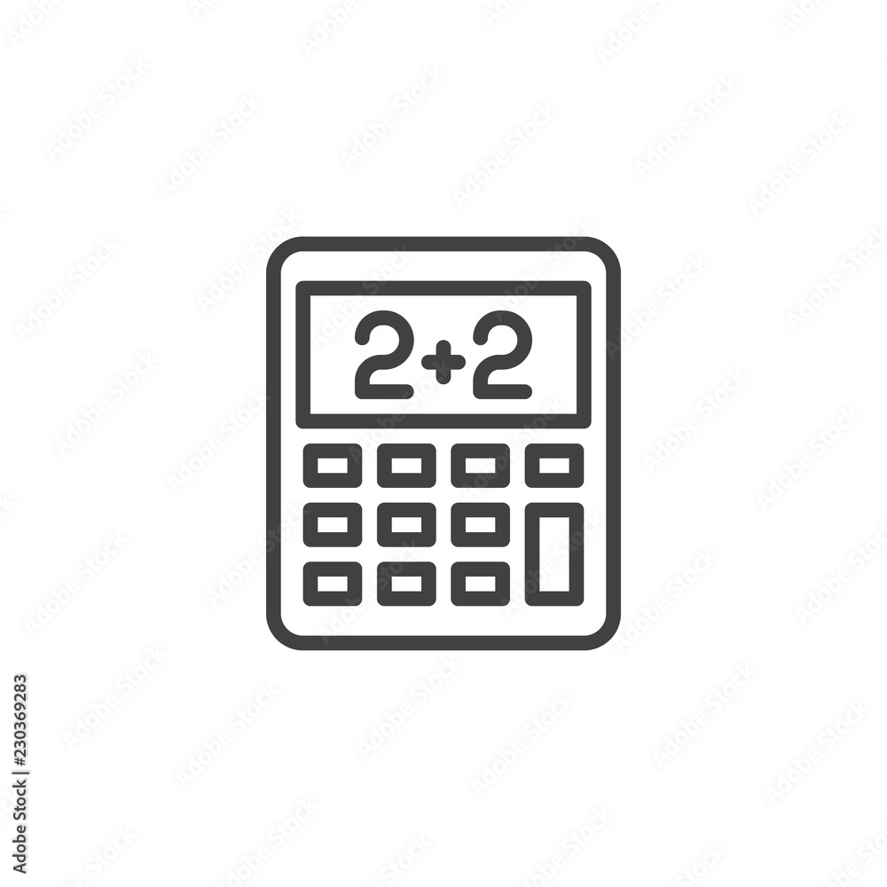 Math calculator outline icon. linear style sign for mobile concept and web  design. Mathematical calculation simple line vector icon. Symbol, logo  illustration. Pixel perfect vector graphics Stock Vector | Adobe Stock