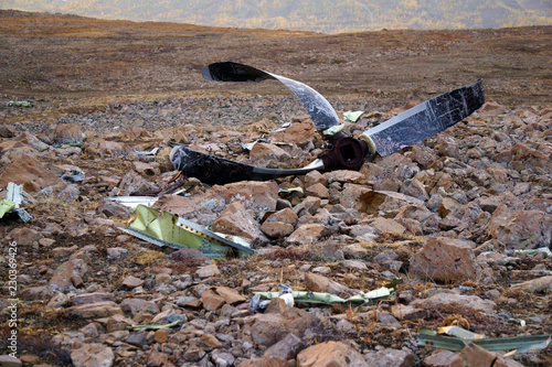 propeller and fuselage after an aircraft crash