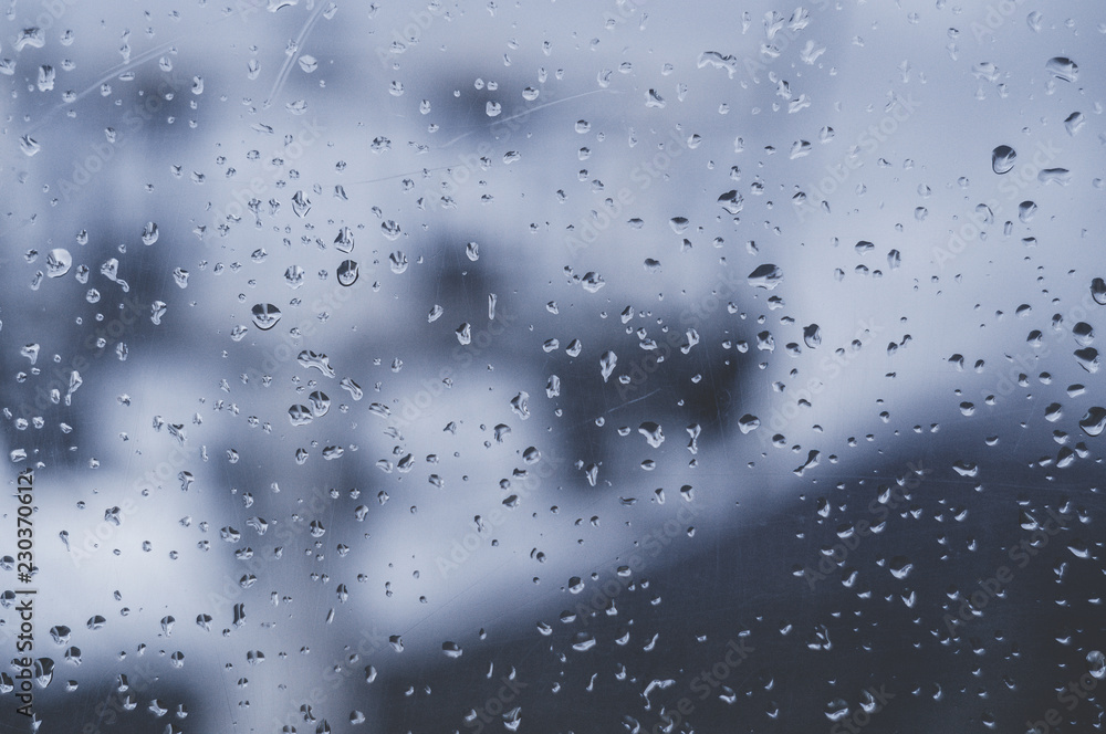 Raindrops on glass