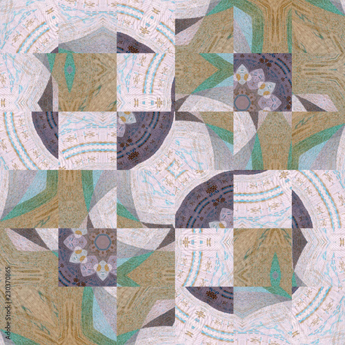 squares mosaic with frame effect for banner or card in pastel colors