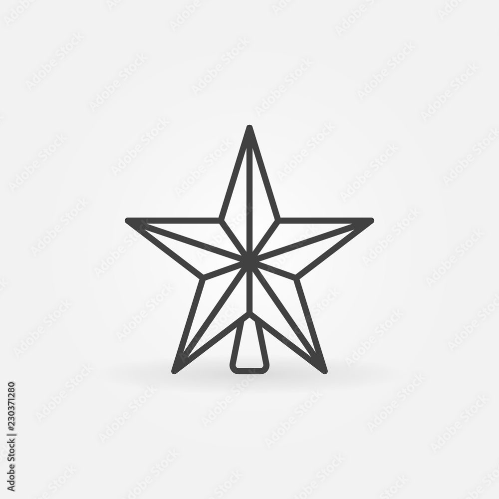 Obraz premium Christmas star vector icon or symbol in thin line style