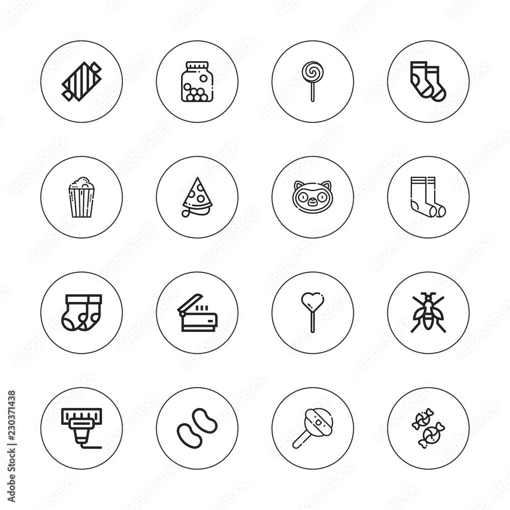 Collection of 16 outline striped icons