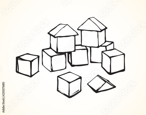 Children's cubes. Vector drawing